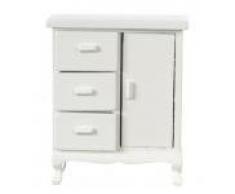 Melody Jane Casa Delle Bambole Legno Bianco Bambino Armadio Cassettiera sulle gambe Miniatura Arredamento Cameretta