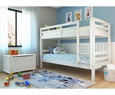 INTERLINK ELECTRONICS Letto A Castello In Pino Massiccio Verniciato, Bianco