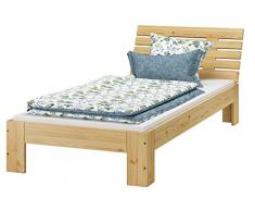 Erst-Holz Elegante Letto 90x200 in Pino massello Laccato con doghe rigide 60.67-09-Tina