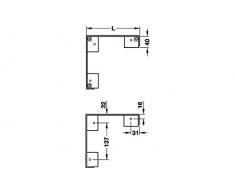 GedoTec Piedi per mobili Gambe tavolo Gambe del letto Base piedini Altezza regolabile acciaio con bianco Piedini in plastica cromato lucido altezza 150 mm Qualità del marchio per Zona living - Länge 200 x Höhe 60 mm