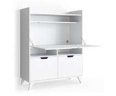 Vicco Scrivania Tavolo da lavoro Tavolo da computer Berdi Bianco Armadio Tavolo da archiviazione (Bianco)