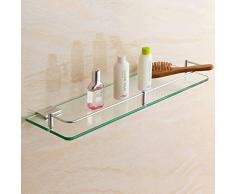 YXN Spazio Alluminio Bagno mensola in Vetro mensola Bagno Quadrato Singolo Strato in Metallo Ciondolo Angolo comò (Dimensioni : 60cm)