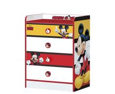 Stor - Cassettiera per Bambini con cassetti | Topolino Stripes | Disney - Dimensioni: 80,5 x 60 x 40 cm - Diversi Personaggi