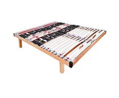 Goldflex Rete Orchidea Double Fissa Matrimoniale 160x200 Top Gamma Ortopedica Doghe in Legno Doppi Ammortizzatori Regolabili in Zona Spalle e Lombare Dispositivo Medico Detraibile Made in Italy