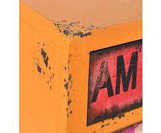 Comodo/cassettone - colore: giallo arancio - stile: design industriale/container look/vintage