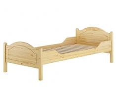 Erst-Holz Letto in Legno Pino massello Naturale 100x200 Anche per Adulti con doghe rigide 60.30-10