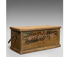 Cassapanca della nave antica, inglese, pino, mercante, baule degli attrezzi, vittoriano, circa 1850
