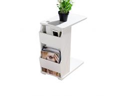 ChengLao - Comodino Comodino - Credenza Multifunzionale in Legno massello con Ante ad Angolo e Comodino Dimensioni: 30x52,5x61,5 cm (Color : White)