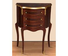 Casa Padrino comodino barocco marrone scuro/oro - Cassettone in legno massello fatta a mano in stile barocco - Comodino in stile antico - Comodino con 3 cassetti - Mobili Barocchi