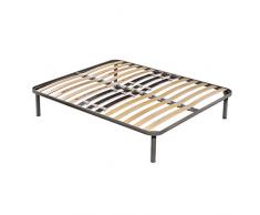 Goldflex Rete Holly Plus Fissa Matrimoniale 180x200 Robusto Telaio Acciaio Ortopedica Doghe in Legno Rigidità Lombare Regolabile qualità Dispositivo Medico Detraibile Made in Italy