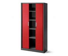Jan Nowak by Domator24 T001 Armadio archivio, Metallo, Antracite/Rosso, 185 cm x 90 cm x 45 cm,
