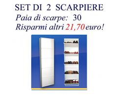 Scarpiera Salva-Spazio Slim: Set di DUE Scarpiere, Bianche per 30 PAIA max di scarpe e stivali. Super Offerta!