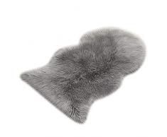 Hihey Finto Pelle di Agnello Coperta di Pelle di Pecora Finta Pelliccia Ecopelle Finta Pelle di Agnello Finta Pelliccia Pelo Lungo Imitazione Lana Comodino stuoia Divano