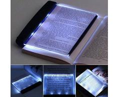 Luce notturna a LED da lettura piatta a forma di libro, lampada da lettura a cuneo per segnalibro, antiriflesso, dimmerabile, luce regolabile, ideale per leggere al buio, leggere piccole stampe (nero)