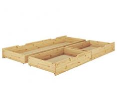Tre scatole sotto Letto Porta Oggetti per i Nostri Letti 140x200 in Pino Laccato 90.10-S8