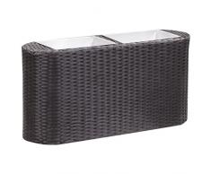 vidaXL Letto Rialzato da Giardino Fioriera Contenitore per Piante Verdi Accessori per Giardino Decorazioni da Esterni 80x25x40 cm in Polyrattan Nera