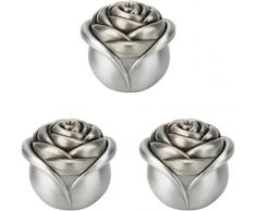 3pcs Astuccio for il cuore Trucco Gioielli Collana Casa Anelli Principessa Vintage Ornamento Cassapanca Metallo Tesoro Organizzatore Desktop Fiore Lega Stile Donna Classico Comò Trinket Decor