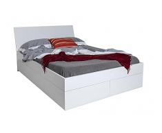 AVANTI TRENDSTORE Mundo - struttura letto contenitore in legno laminato con 4 cassettoni salvaspazio integrati, disponibile in 2 diversi colori e misure.