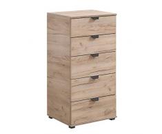Cassettiera a 5 cassetti - Vincent - 45 cm, Rovere