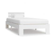 Festnight Struttura Letto Singolo Moderno in Legno Massello,Giroletto Singolo Moderno in Legno Massello di Pino,Letto Moderno,Struttura Letto Moderno 90x200 cm