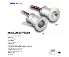 KPSUN, confezione da 6 mini faretti a LED, da 3 V e 1 W, mini faretti decorativi, per sala Karaoke, scale, armadio, corridoio, illuminazione fai da te; luce bianca calda, bianca naturale e bianca fredda; angolo di apertura del