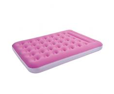 Jilong Unisex – Adulto 2 Uomini Lettino da Campeggio Easigo Rosa 190 X 135 X 22 Velour materasso ad aria letto ospiti lettino da viaggio persone
