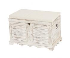 Serie vintage baule contenitore cassapanca legno paulonia 45x76x50cm ~ bianco