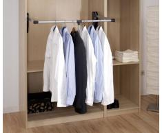 WENKO 5976100 Appendiabiti per armadio - barra orientabile, Alluminio, Argento opaco