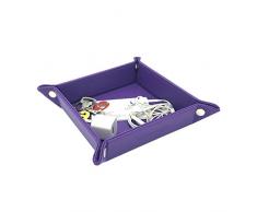 Unionbasic completamente in pelle PU Jewelry Catchall Key Phone Coin box vassoio Valet Change Caddy comodino Storage box, Pelle in poliuretano, Purple, small