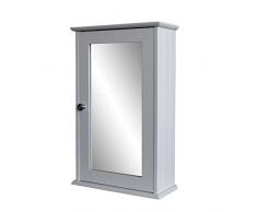 Multistore 2002 Armadietto a Specchio 53 x 34 x 15 cm - Armadietto Armadietto Armadietto da Parete per Bagno e corridoio - Armadio da Bagno Porta Armadio con Specchio di Legno MDF Bianco