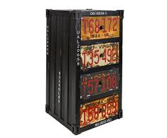 ts-ideen Comò cassettiera armdietto in metallo look: nero stile design industriale container look/vintage