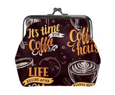 Mini portamonete in pelle con portamonete vintage con chiusura a bacio, per donne e ragazze, tazza a cassettone, Multi, 4.3x4.7 in/11x12 cm, Sacchetto della moneta