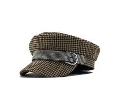 JJYGXYG Berretto elegante da donna for inverno femmina cappelli in cotone plaid vintage ottagonale casual casual cassettone da donna (Colore : B, Hat Size : One Size)