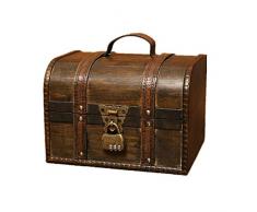 GALSOR Scatola portaoggetti Gioielli Retro Cassette bagagli decorazioni Box Vintage Jewelry Trinket bagagli Cassapanche Cassapanca in legno vintage (Color : B, Size : 21.5x14.5x15cm)