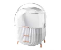 SOLUSTRE Organizzatore Cosmetico Custodia per Trucco in Plastica con Porta Rossetti a Cassetto Contenitore per Cosmetici per La Pelle di Grande Capacità con Coperchio per Cassettone Camera