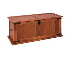 HomePop Cassapanca Portaoggetti Rivestita | Grande Contenitore In Tessuto | Colore Marrone Mélange