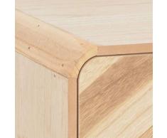 vidaXL Legno Massello Paulonia Comodino con 3 Cassetti Cassettiera Tavolino Laterale Mobiletto Notte Armadietto Gambe Legno di Pino Colore Naturale