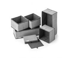 Navaris Set 6X Scatole Organizer - Organizzatori Armadi Pieghevoli Salvaspazio - Scatola Organizzatore Interni Armadio Contenitore Ordinett Biancheria