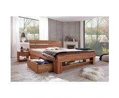 Elfo Letto Futon Granada, 180 x 200 cm, con cassetti in legno di faggio oliato