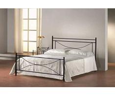 100/% Made in Italy Ferro BATTUTO Nero, Sfumature Oro con Medaglione Modello Sofia Letto Matrimoniale