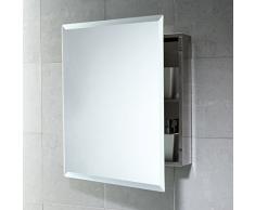 Kiamami Valentina ARMADIETTO CONTENITORE CON SPECCHIO PER BAGNO IN ACCIAIO INOX