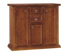 Lo Scrigno Arredamenti, Credenza 3 Porte 2 Cassetti Classica Tinta Noce W392/N