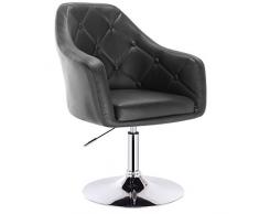 WOLTU BH104sz Poltroncina da Bar Sgabello Girevole Camera da Letto Sedia Imbottita Moderna, Ecopelle Nero