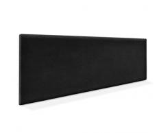 DHOME Testiera in ecopelle o tessuto AQUALINE liscio testiera tappezzata letto lusso (tessuto nero, 160 cm (letti 150/160))