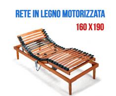 RETE A DOGHE ELETTRICA MOTORE OKIN 160X190 MATRIMONIALE TUTTA IN FAGGIO