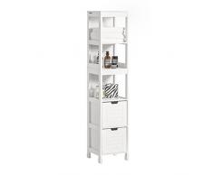 SoBuy Cassettiera bagno Mobile salvaspazio L30*P30*A144cm FRG126-W(Bianco)…