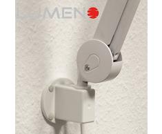 Lumeno 6179U supporto universale da tavolo e parete in alluminio per lampada di ingrandimento, lampada da lavoro, per lampade con spina da ca. 1,2 cm, alluminio pressofuso e verniciatura a polvere
