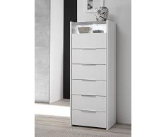 Settimino 6 Cassetti comò bianco opaco moderno to NOCE CEMENTO economico moderno design AMA 6