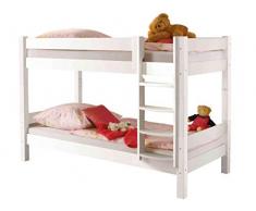 AVANTI TRENDSTORE - Coco - Letto a Castello in Legno di Pino Massiccio. Disponibile in 2 Colori Diversi. Dimensioni Lap 104x149x210 cm (Bianco)