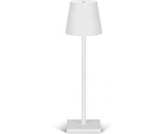 Vokot QLED47W Lampada da tavolo touch Dimmerabile senza fili ricaricabile in metallo abatjour per camera da letto comodino bar ristoranti 3 modalità di luce, caldo naturale freddo